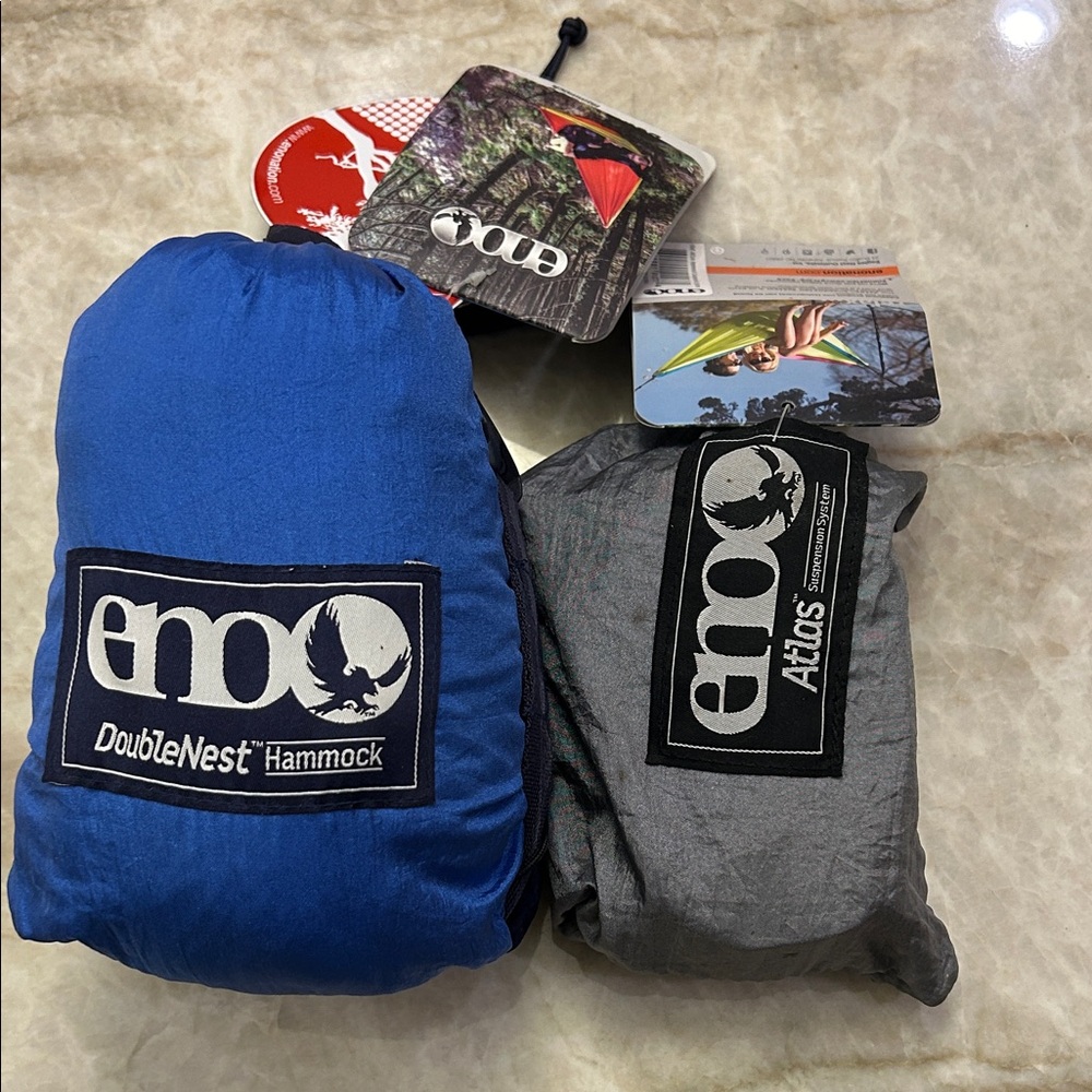ENO DoubleNest Hammock - Blue and Gray